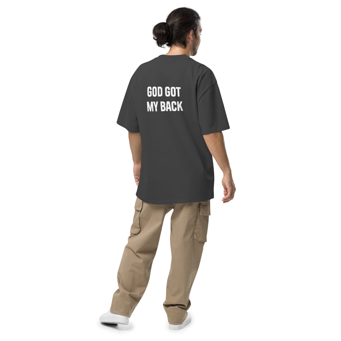 God Got My Back Oversized Faded T-Shirt