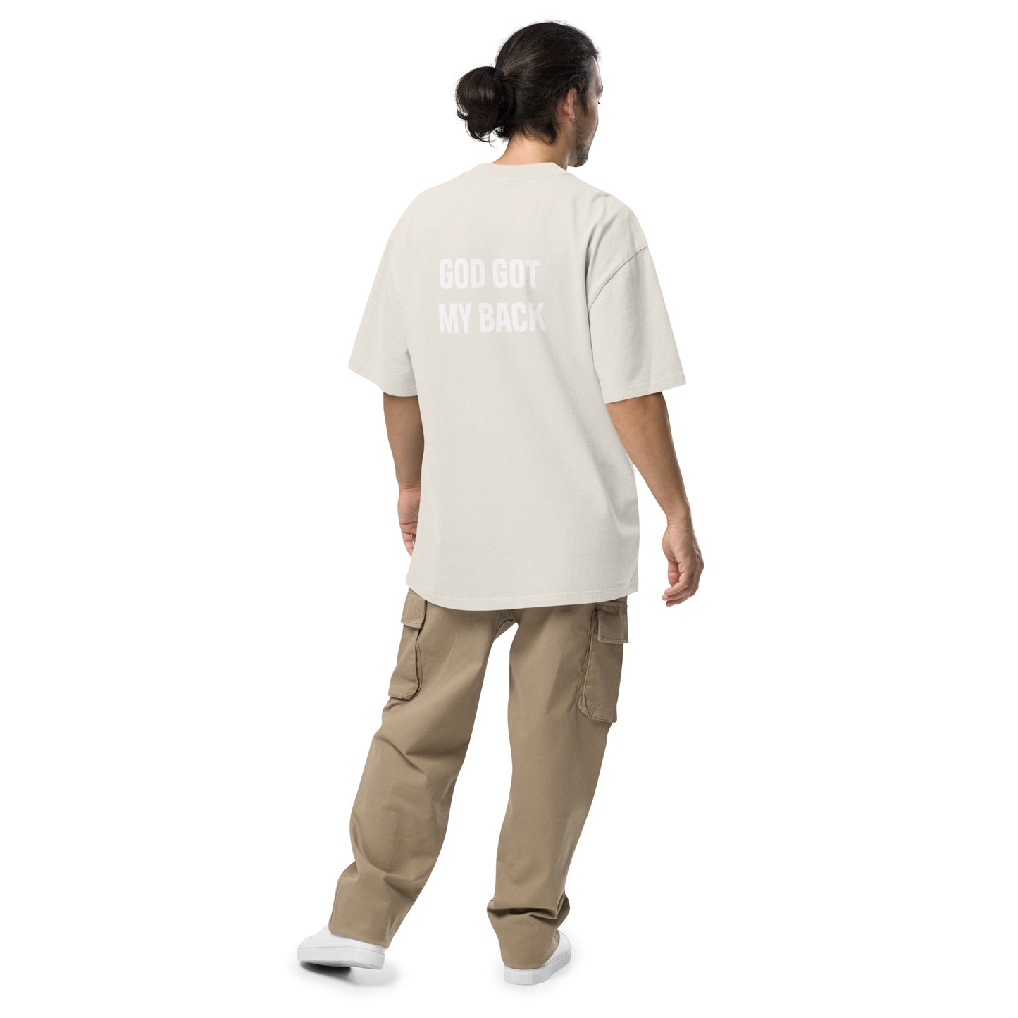 God Got My Back Oversized Faded T-Shirt