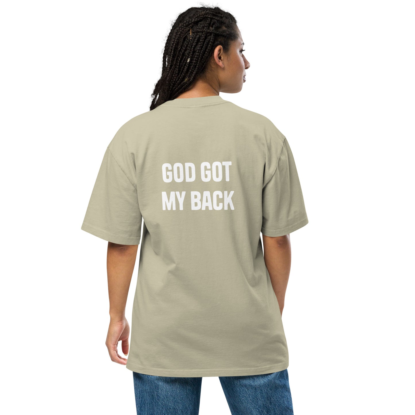 God Got My Back Oversized Faded T-Shirt