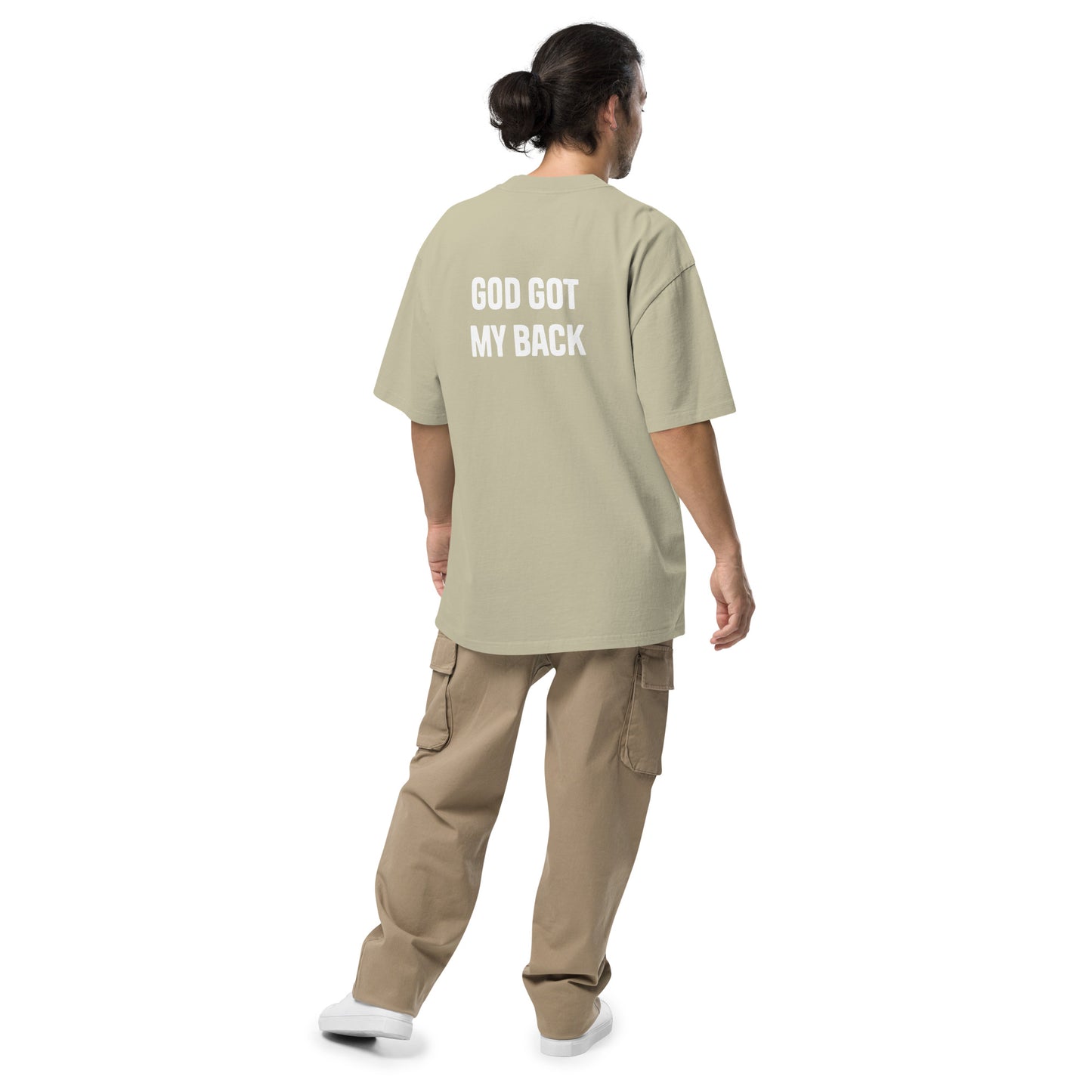 God Got My Back Oversized Faded T-Shirt