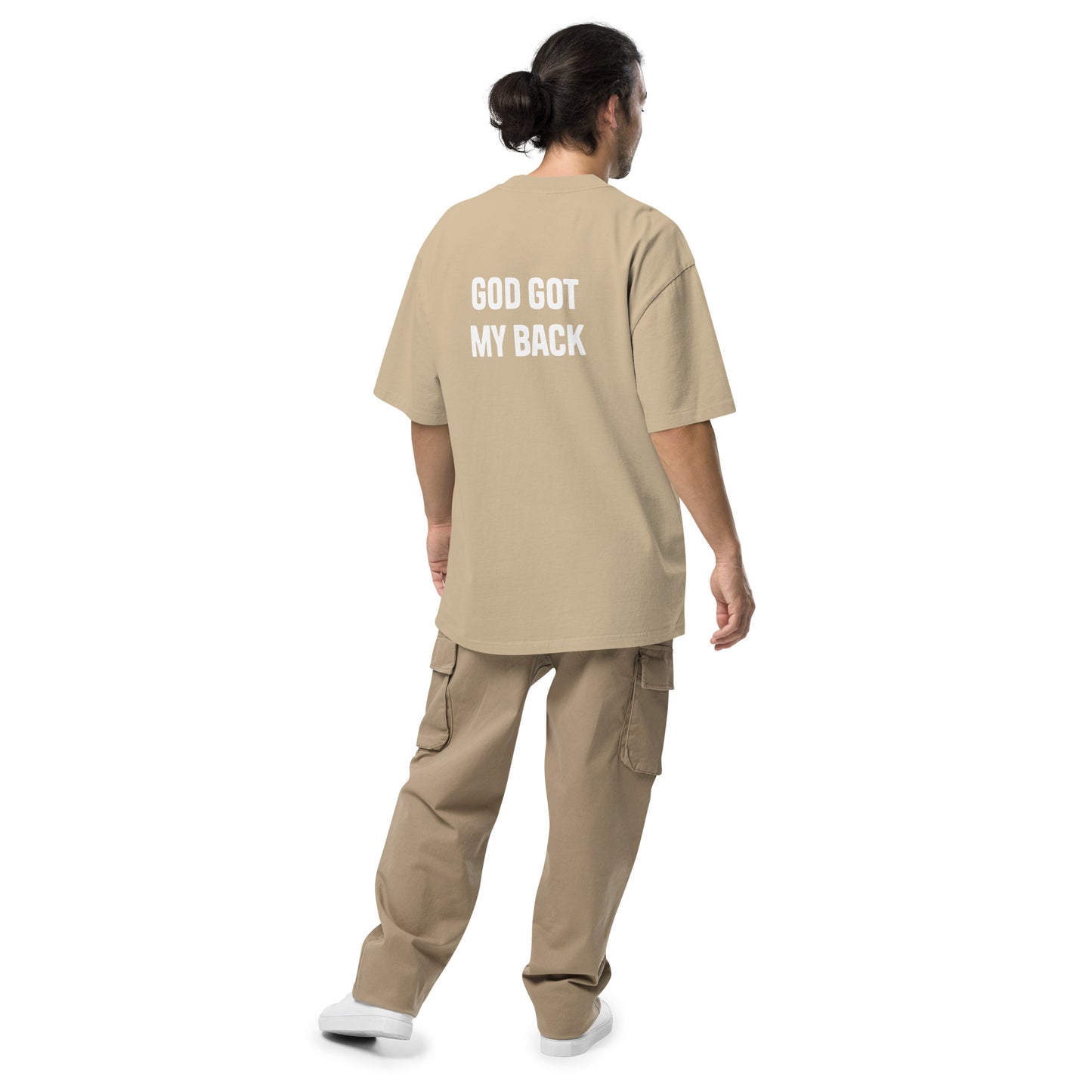 God Got My Back Oversized Faded T-Shirt